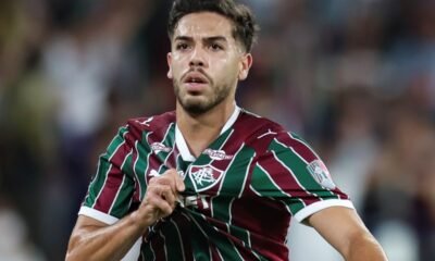 Nonato, de Fluminense, celebra su gol ante Platense. Foto: Fluminense