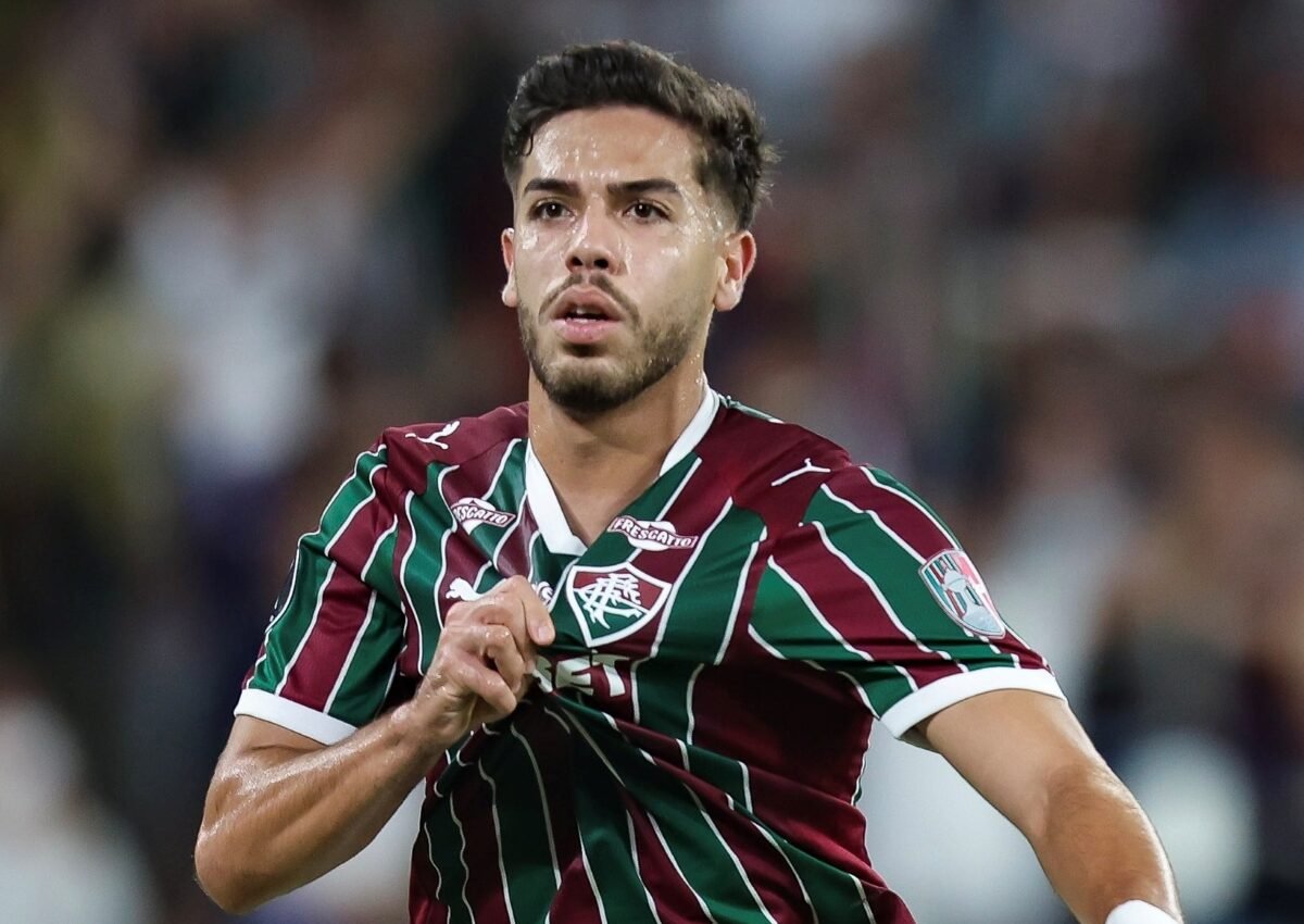 Nonato, de Fluminense, celebra su gol ante Platense. Foto: Fluminense