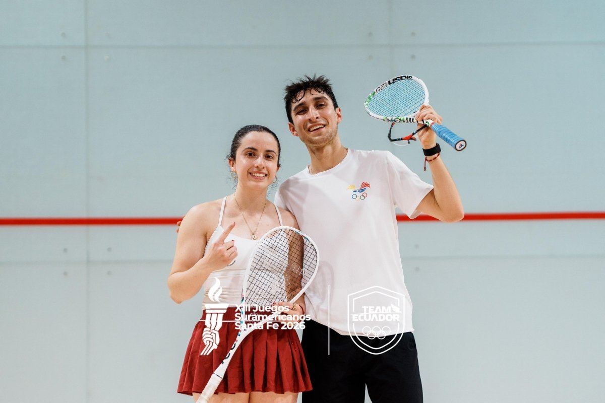 María Paula Moya y David Costales ganan medalla de oro en la disciplina de dobles mixtos. Foto: Team Ecuador