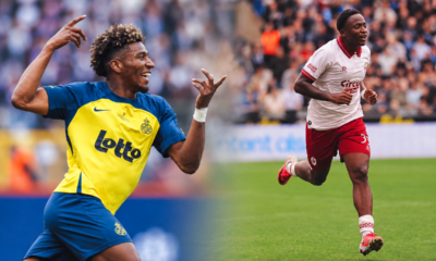 Kevin Rodríguez, de Unión Saint Gilloise, y Snayder Porozo, de Royal Antwerp. Foto: USG / Royal Antwerp