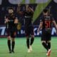 Jugadores de Liga de Quito celebrando el gol a Técnica Universitario. Foto API