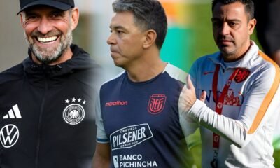 Jurgen Kloop. Marcelo Gallardo y Xavi Hernández. Foto Selección de Alemania, Ecuador y Países Bajos.
