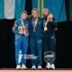 Lucía Yépez con su medalla de oro en los 53kg de lucha libre. Foto Team Ecuador