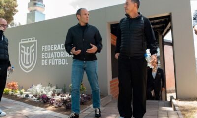 Marcelo Gallardo y Francisco Egas en la casa de la Selección de Ecuador. Foto FEF