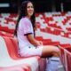 Maylín Arreaga en el estadio Rodrigo Paz Delgado. Foto Guerreras Albas