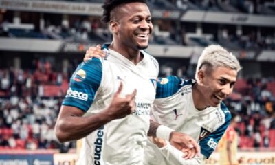 Michael Estrada celebrando un gol ante Aucas en la Copa Ecuador. Foto LDU