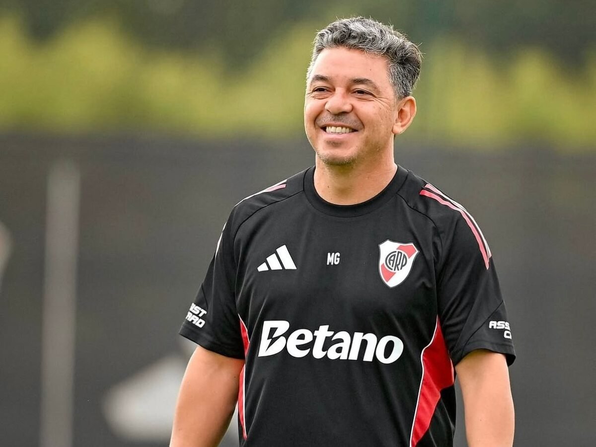 Marcelo Gallardo en un entrenamiento con River Plate. Foto: River Plate