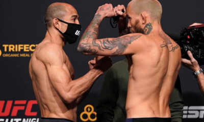 Marlon ‘Chito’ Vera en el careo con José Aldo en el UFC Vegas 17. Foto: Chito Vera