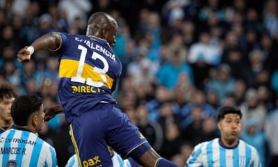 Enner Valencia en el gol ante Racing por Copa Argentina. Foto: Boca Juniors