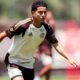 Anthony Valencia entrenando en el predio del Mengao después de la fecha FIFA con Ecuador. Foto Flamengo