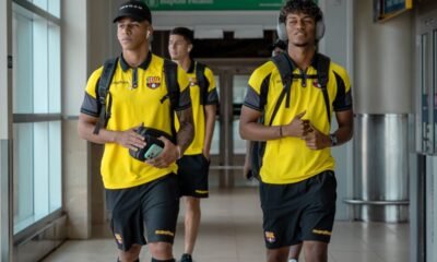 Barcelona SC llegando a Quito para su partido con Aucas. Foto Barcelona SC
