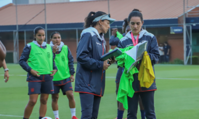 Eva Espejo en el entrenamiento con La Tri femenina en la Casa de la Selección. Foto FEF