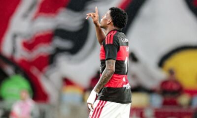 Gonzalo Plata celebrando su gol ante Atlético Mineiro el 26 de octubre de 2026. Foto Flamengo