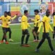 Jugadores de la Selección de Ecuador Sub15 en su partido con Kirguistán. Foto La Tri
