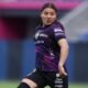Mary Guerra, de Dragonas IDV, en su debut ante Belgrano en Copa Libertadores. Foto Dragonas IDV