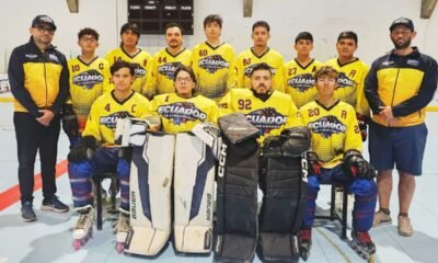 El equipo senior de hockey de Ecuador que compite en Paraguay 2026. Foto: FEP