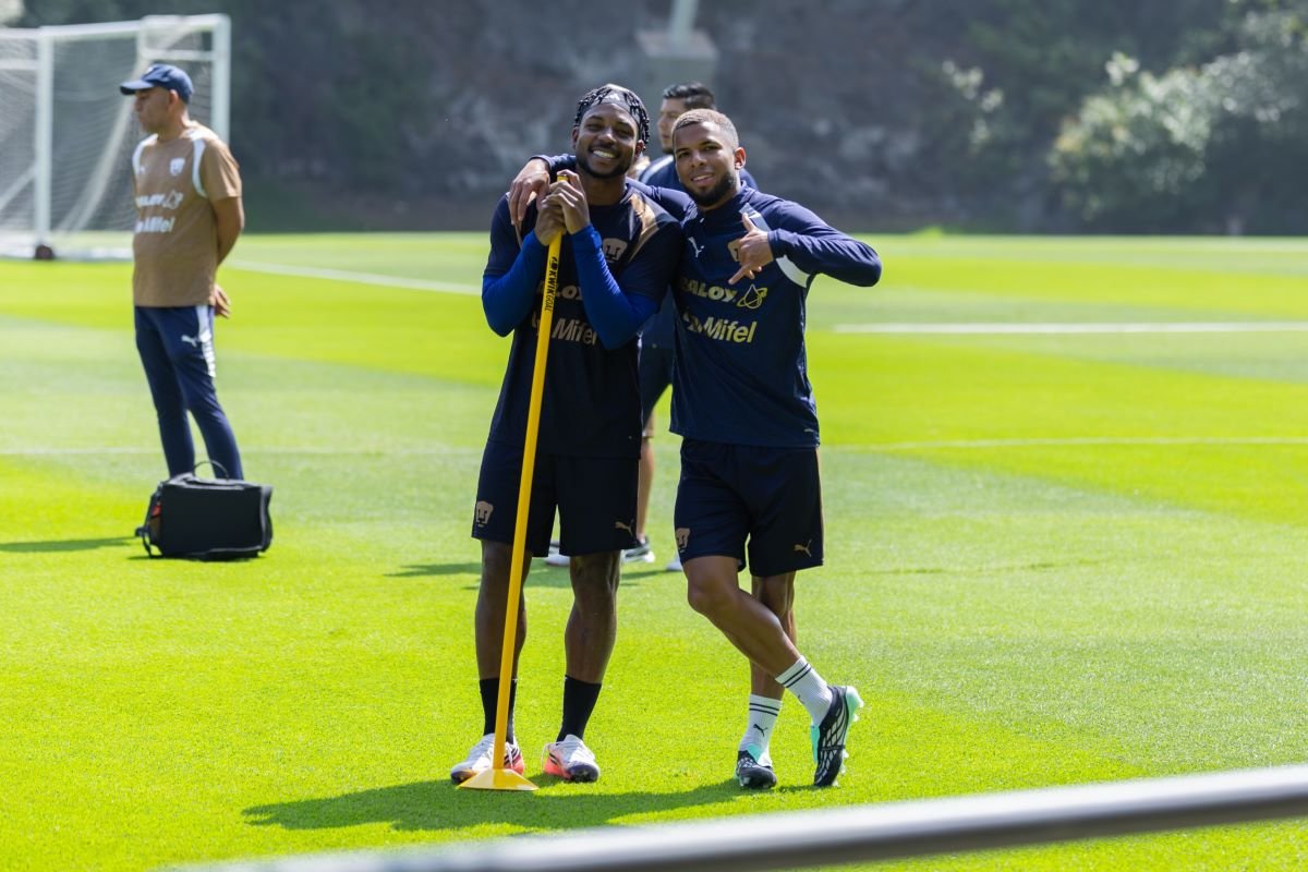 Pedro Vite en el entrenamiento con Pumas UNAM el domingo 18 de octubre. Foto Pumas UNAM